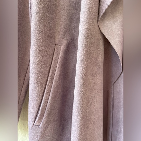 NWT Chico's Lavender faux suede open front long sleeve longline jacket; 1, 8/10 - Picture 2 of 7